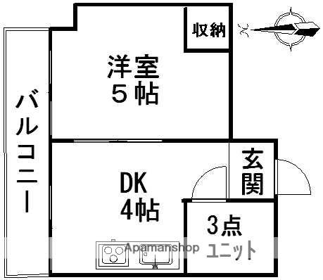 キャッスル古河(1DK/2階)の間取り写真