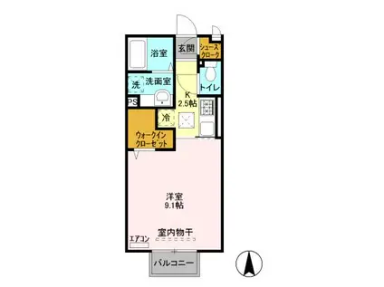 プランドールTOYOSHIMA Ⅱ(1K/1階)の間取り写真