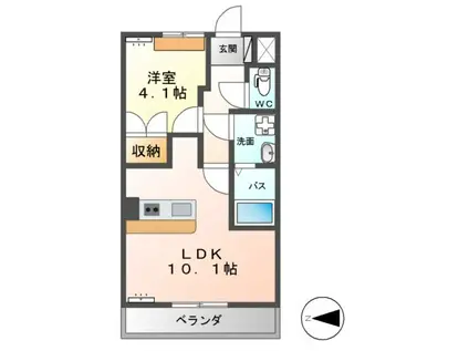 LIFE STAGE MF(1LDK/2階)の間取り写真