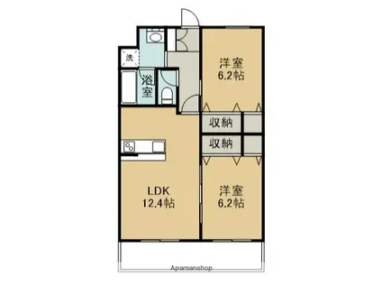 LIFE・STAGE B棟(2LDK/1階)の間取り写真