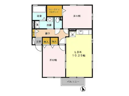 ドミール・シャルマンABC(2LDK/1階)の間取り写真