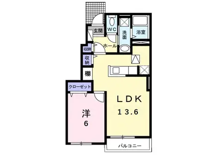 フォレスタⅡA(1LDK/1階)の間取り写真