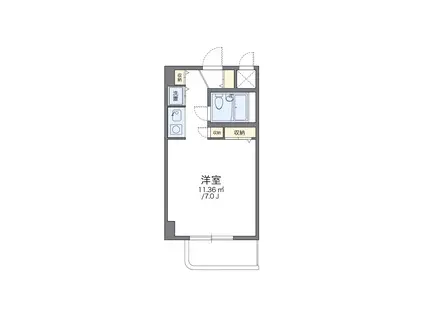 レオパレスエレガンスつくば(1K/4階)の間取り写真