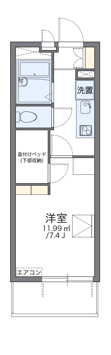 レオパレスしるびあ(1K/4階)の間取り写真
