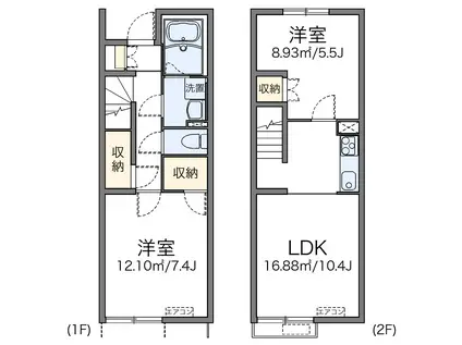 レオネクストミント(2LDK/1階)の間取り写真