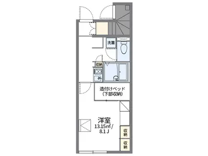 レオパレスケリュスA(1K/1階)の間取り写真
