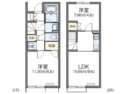 レオネクスト伊吹Ⅲ(2LDK/1階)の間取り写真