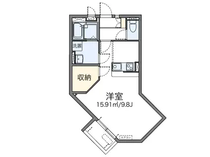 レオネクストくりの木(1K/2階)の間取り写真