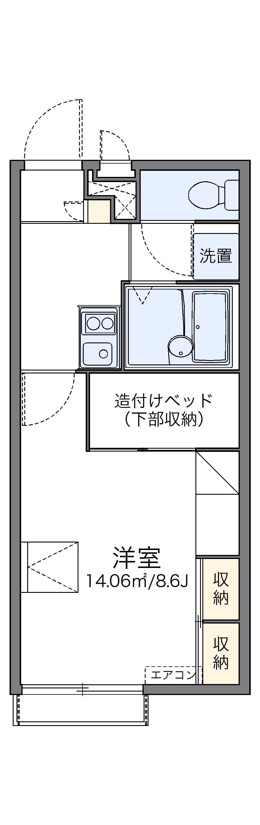 レオパレスミドリノB(1K/2階)の間取り写真