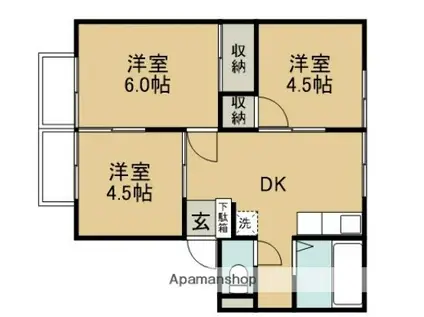 サンシティ須長(3DK/2階)の間取り写真