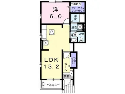 サンブリーゼⅡ(1LDK/1階)の間取り写真