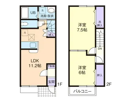 FUTUR(2LDK/2階)の間取り写真