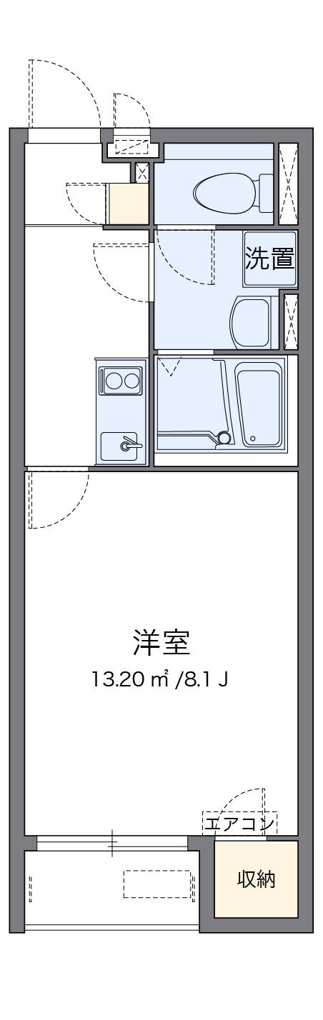 クレイノルーチェⅤ(1K/2階)の間取り写真