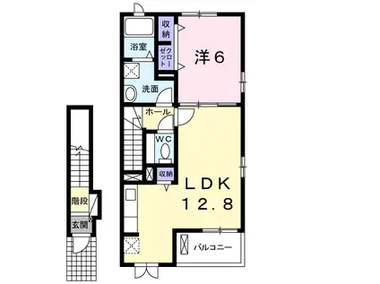 エルシオンⅢ(1LDK/2階)の間取り写真