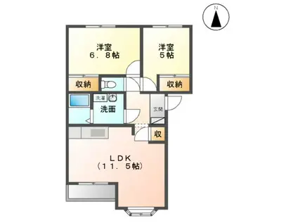 サンコート(2LDK/1階)の間取り写真
