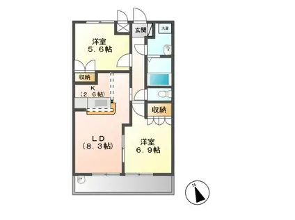 FOREST VILLA BELL TREEフォレスト ヴィラ(2LDK/2階)の間取り写真