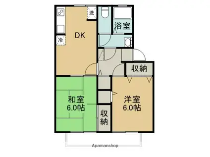 サンライトハイツ(2DK/2階)の間取り写真