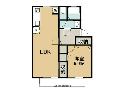 サンライトハイツ(1LDK/2階)の間取り写真