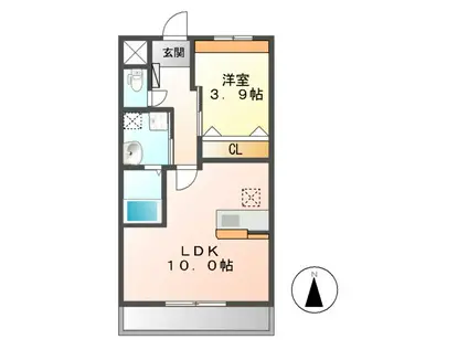 フォレストヴィラ(1LDK/1階)の間取り写真