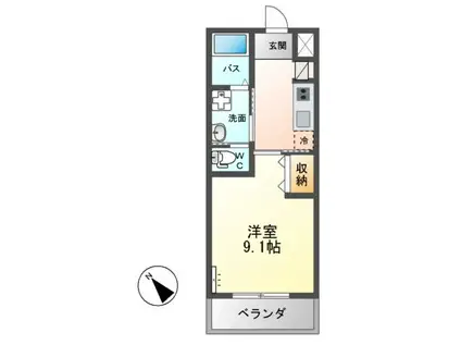 エンプレスⅡ(1K/2階)の間取り写真