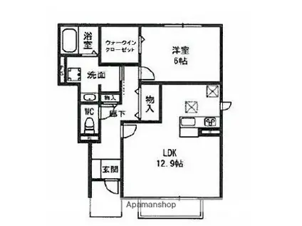 メゾンプルメトウズ03(1LDK/1階)の間取り写真