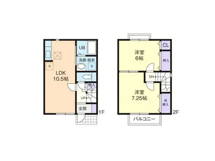 エクセレント・下妻 II(2LDK/2階)の間取り写真