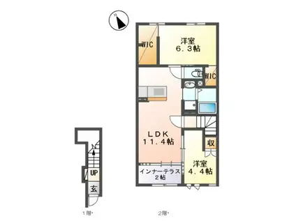 モルガンA(2LDK/2階)の間取り写真