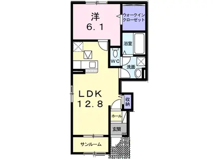 メゾン・ド・ボヌール(1LDK/1階)の間取り写真