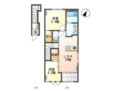 コンフォール(2LDK/2階)の間取り写真