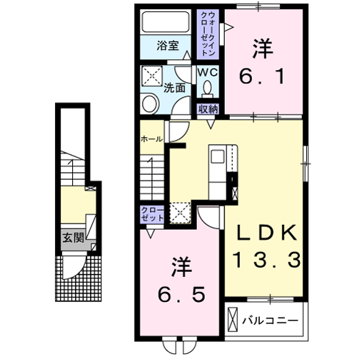 咲くら屋Ⅱ(2LDK/2階)の間取り写真