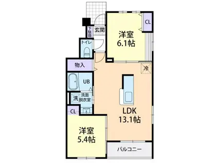 JEUNESSE(2LDK/1階)の間取り写真