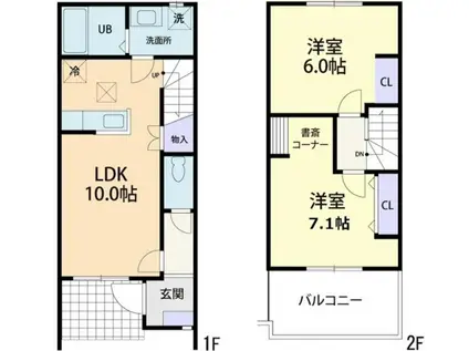 DURAMENTE(2LDK/2階)の間取り写真