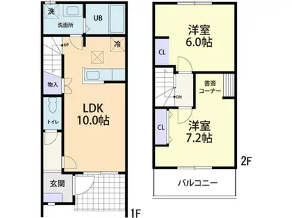 ミナミレジデンス下妻(2LDK/2階)の間取り写真