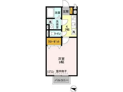 メゾンまるえ(1K/2階)の間取り写真