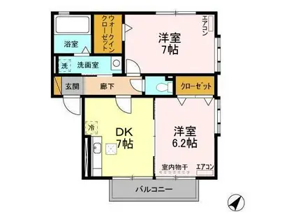 シャルマン ABCD(2DK/1階)の間取り写真