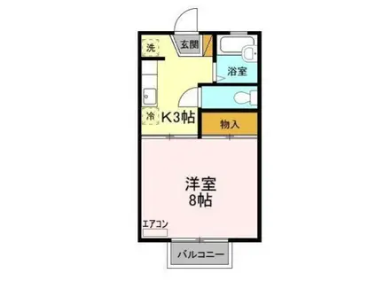 ライトハウス Ⅲ(1K/2階)の間取り写真