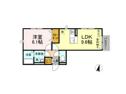 CASA SERENA・CASA VIVACE カーサセレーナ(1LDK/2階)の間取り写真