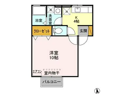 アクシス真鍋(1K/2階)の間取り写真