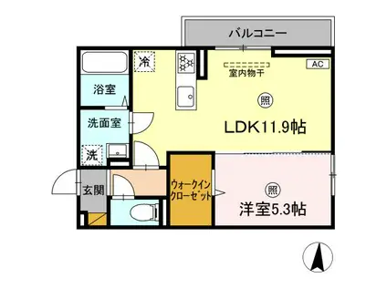 アウローラ(1LDK/2階)の間取り写真