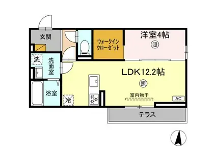アウローラ(1LDK/1階)の間取り写真