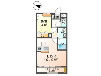 OLIVE(1LDK/1階)の間取り写真