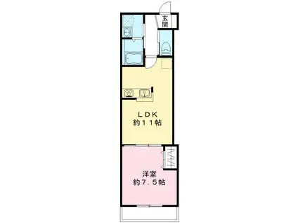フェニックス神立(1LDK/2階)の間取り写真