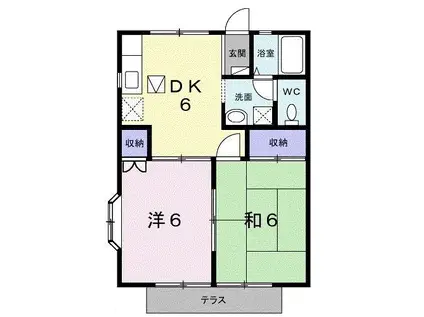 笠原コーポB(2DK/1階)の間取り写真