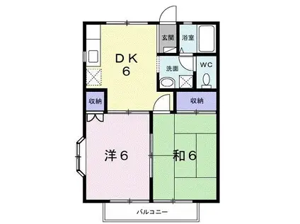 笠原コーポA(2DK/2階)の間取り写真