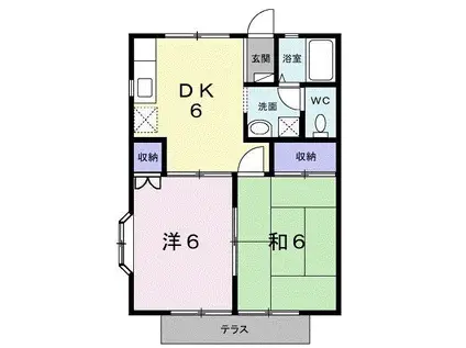 笠原コーポA(2DK/1階)の間取り写真