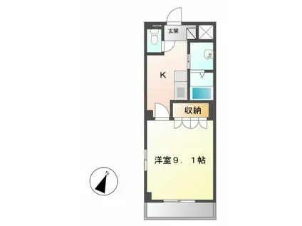 AUTHOR千草 2(1K/2階)の間取り写真