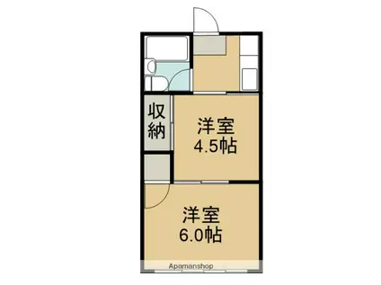 コーポグローブ(2K/1階)の間取り写真