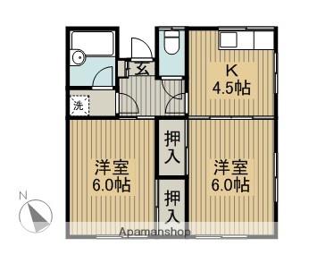 和泉ハイム(2K/2階)の間取り写真