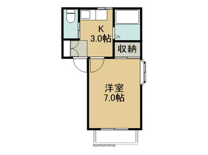 ニューパレス佐貫(1K/1階)の間取り写真