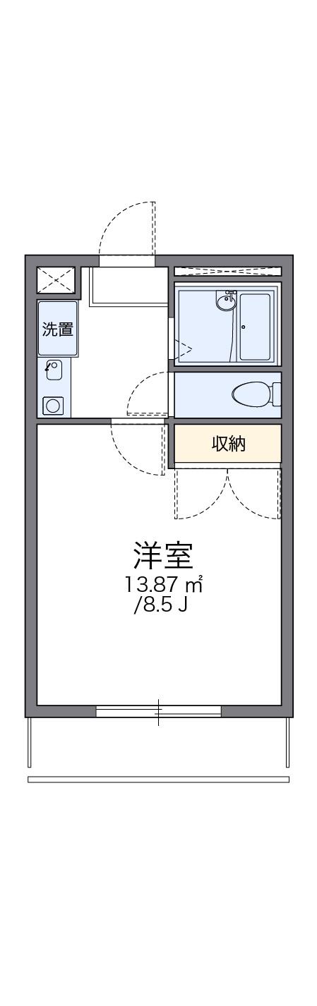 レオパレスサクセスⅠ(1K/2階)の間取り写真